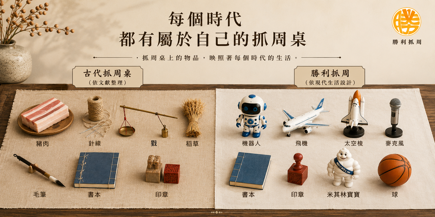 屏東勝利抓周的古今對照圖